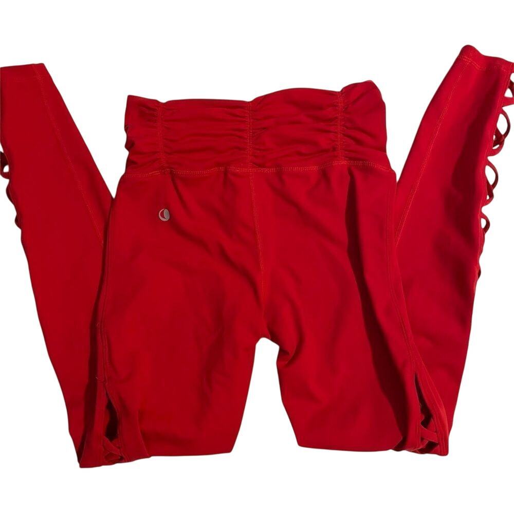 Carbon38 X Chill By Will Red Criss Cross Leggings… - image 5